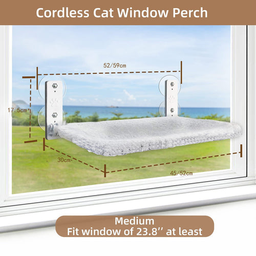Cat on metal window perch