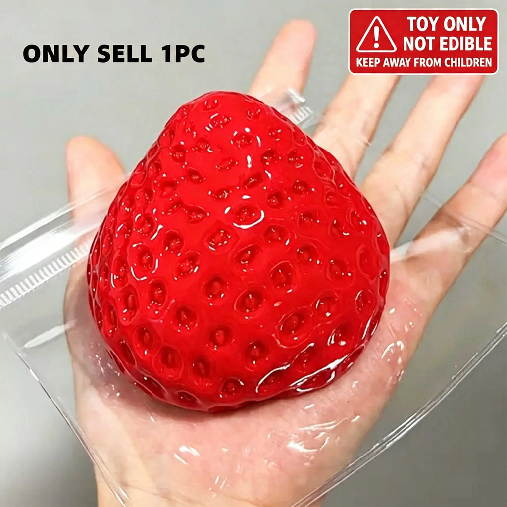 Jumbo Strawberry Squishy in hand