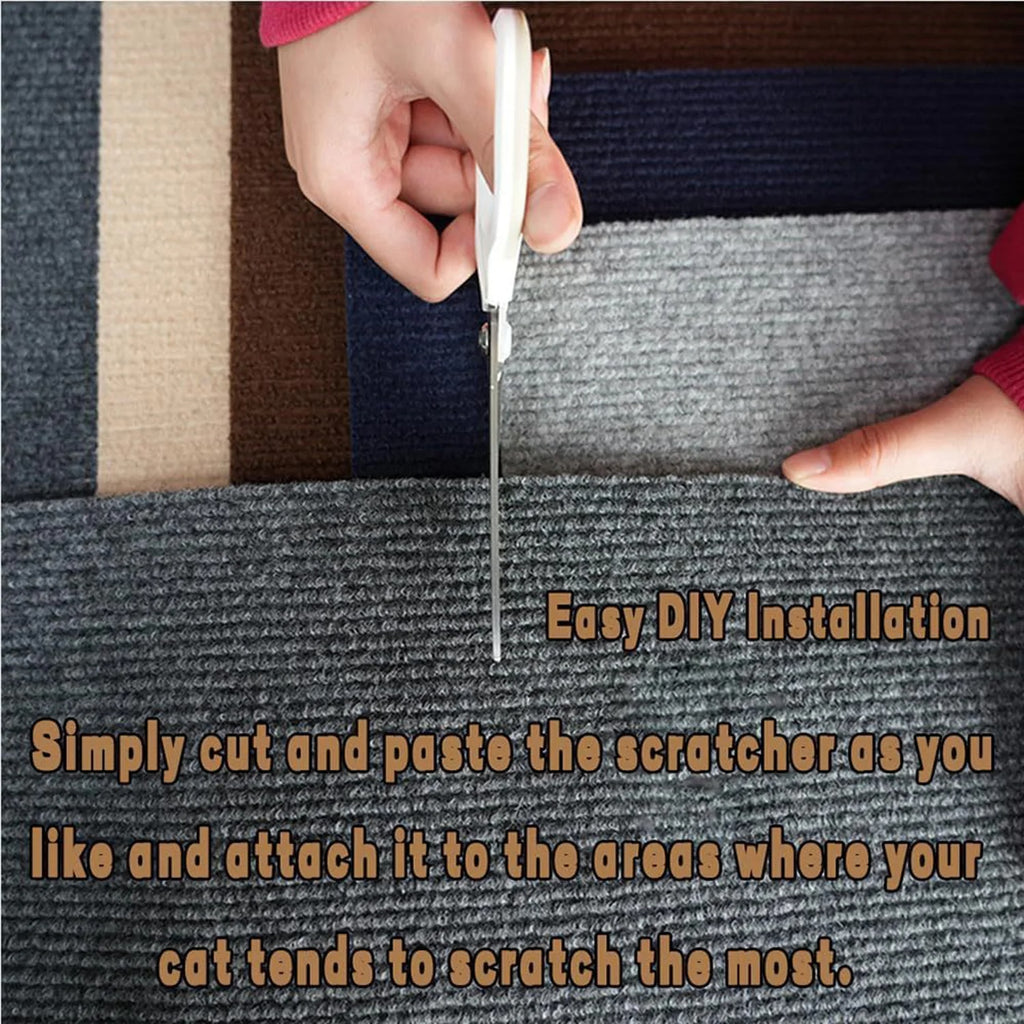 Sisal scratch pad mounted on wall