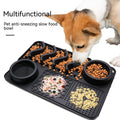 Lick mat with treats spread