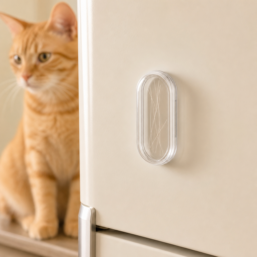Clear cat whisker keepsake fridge magnet capsule