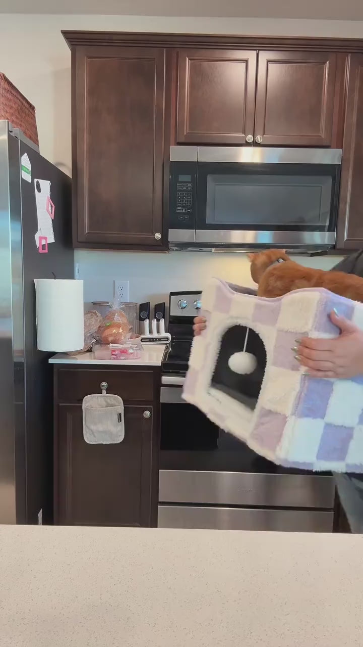 hamburger-plush-cat-cave-bed TikTok Shop product video