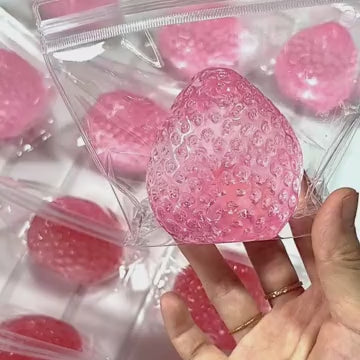 Jumbo Strawberry Squishy demonstrated in TikTok Shop product video