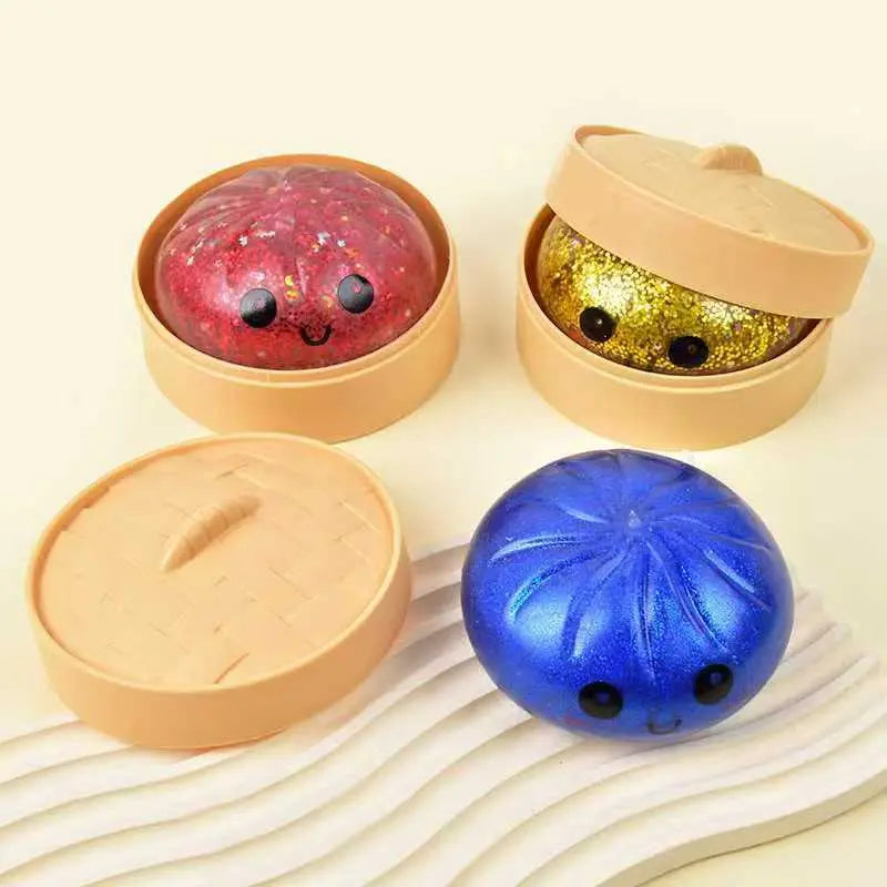 Colorful glitter dumpling squishy assortment